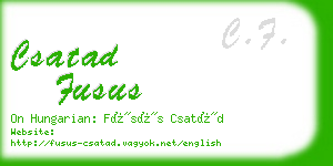 csatad fusus business card